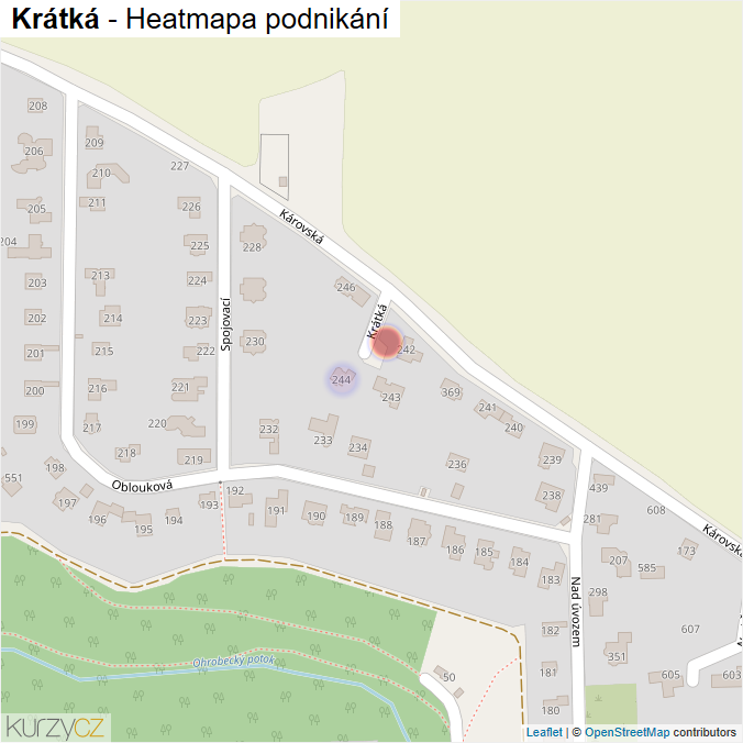 Mapa Krátká - Firmy v ulici.