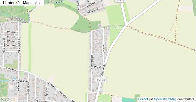 Lhotecká - mapa ulice