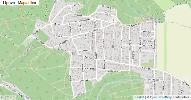 Lipová - mapa ulice