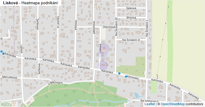Lísková - mapa podnikání