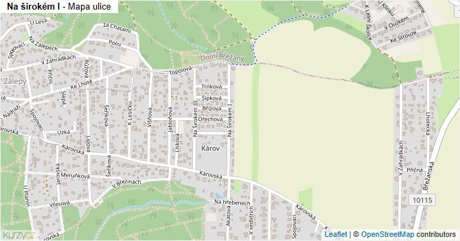 Na širokém I - mapa ulice