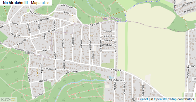 Na širokém III - mapa ulice