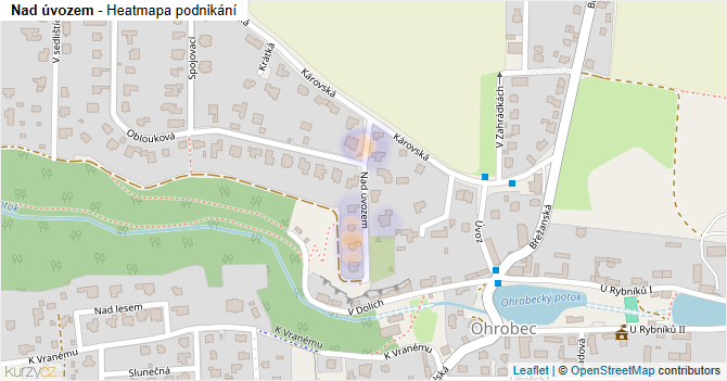 Nad úvozem - mapa podnikání