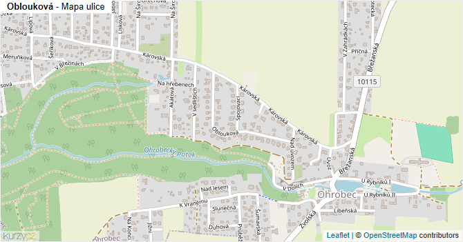 Oblouková - mapa ulice