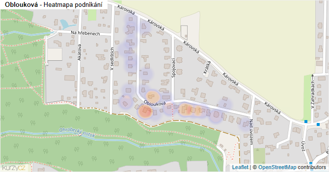 Oblouková - mapa podnikání