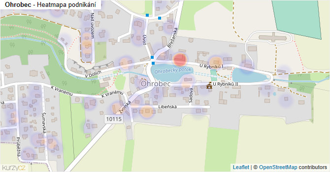 Ohrobec - mapa podnikání