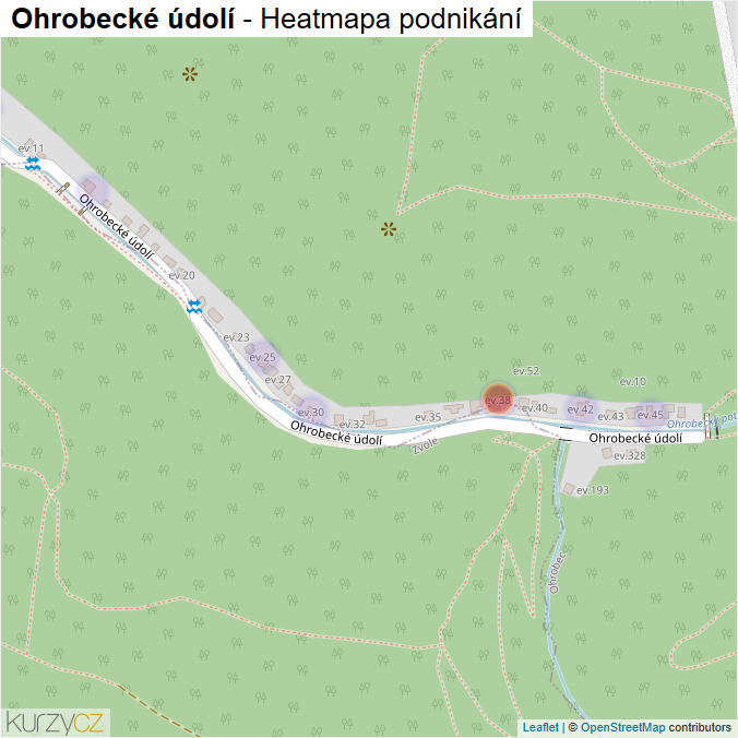 Mapa Ohrobecké údolí - Firmy v ulici.
