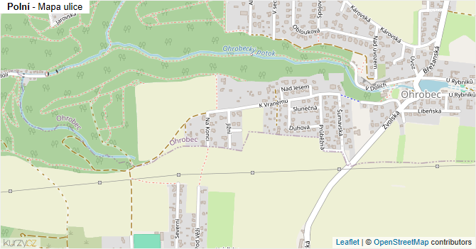 Polní - mapa ulice