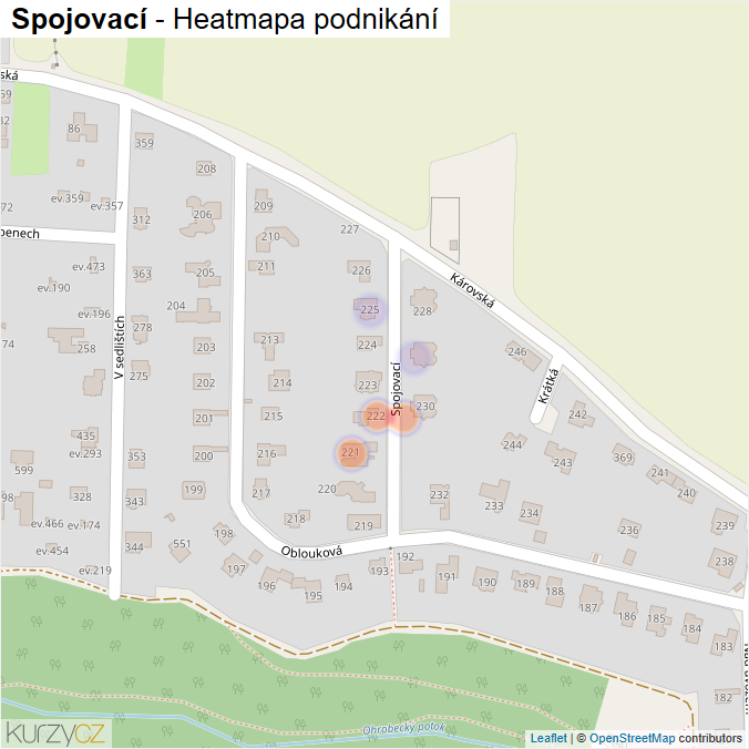 Mapa Spojovací - Firmy v ulici.