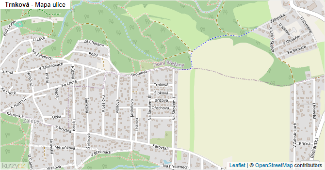 Trnková - mapa ulice