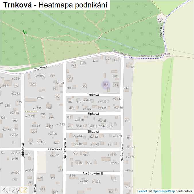 Mapa Trnková - Firmy v ulici.