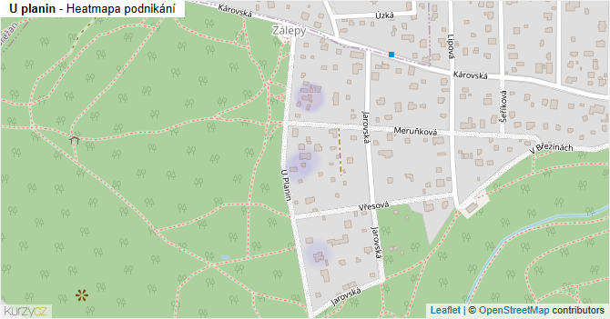 U planin - mapa podnikání