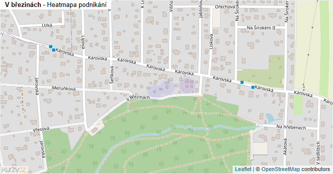 V březinách - mapa podnikání