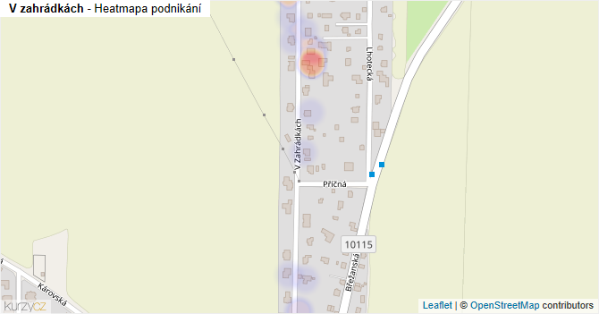 V zahrádkách - mapa podnikání