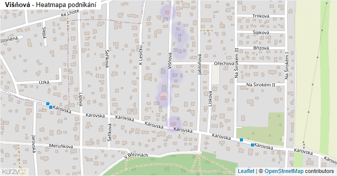 Višňová - mapa podnikání
