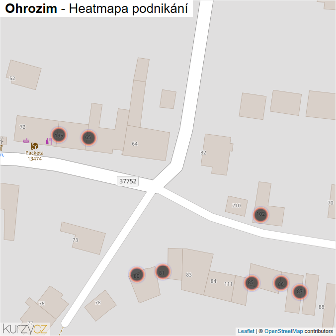 Mapa Ohrozim - Firmy v obci.