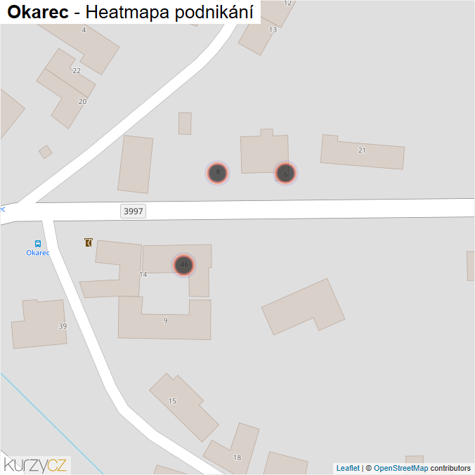 Mapa Okarec - Firmy v obci.