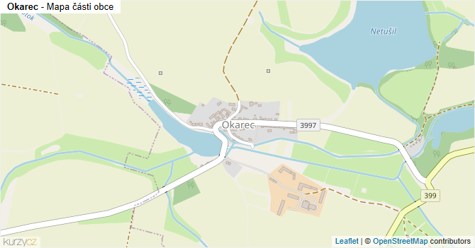 Okarec - mapa části obce