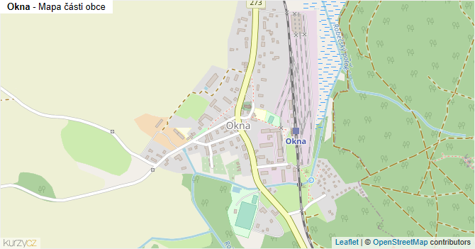 Okna - mapa části obce