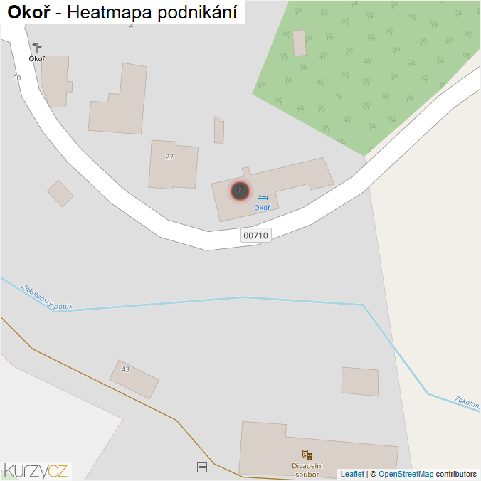 Mapa Okoř - Firmy v obci.