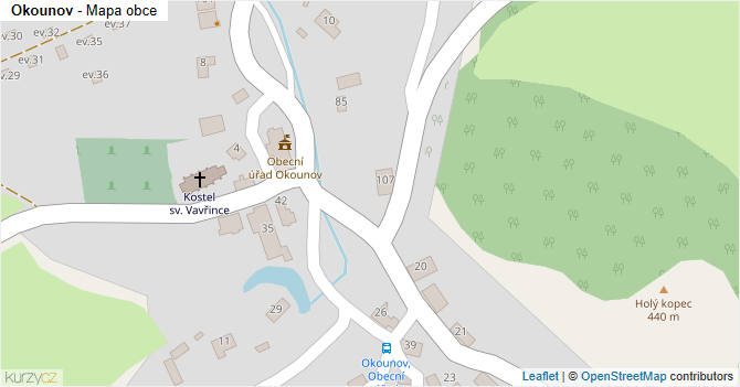 Okounov - mapa obce