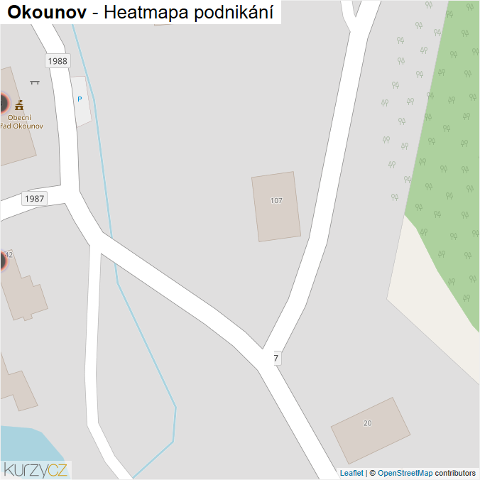 Mapa Okounov - Firmy v obci.