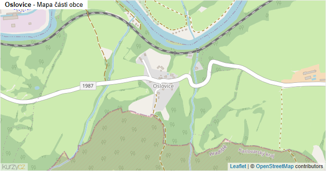 Oslovice - mapa části obce