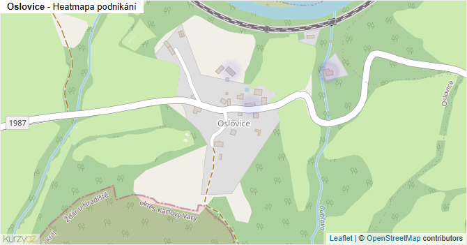 Oslovice - mapa podnikání