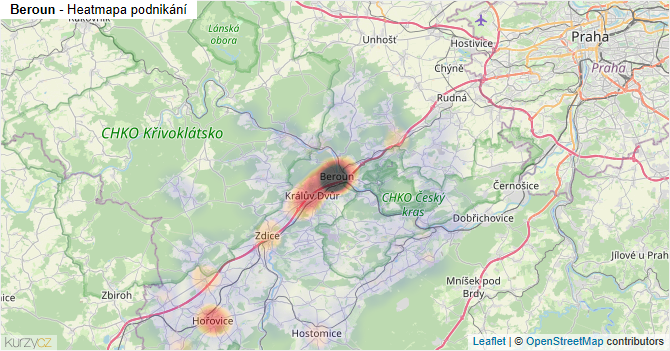 Beroun - mapa podnikání