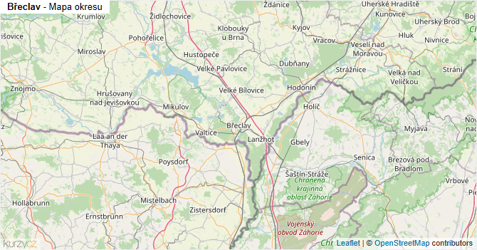 Břeclav - mapa okresu