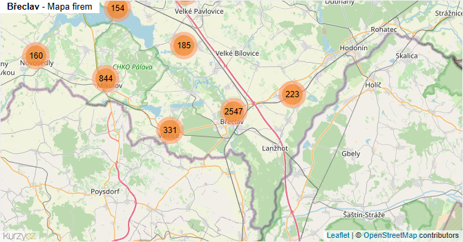 Břeclav - mapa firem
