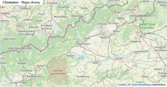 Chomutov - mapa okresu