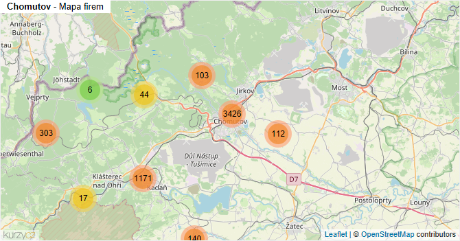 Chomutov - mapa firem