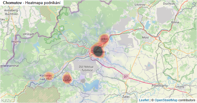 Chomutov - mapa podnikání