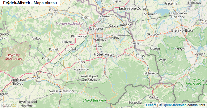 Frýdek-Místek - mapa okresu
