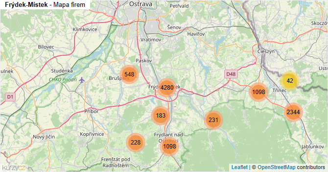 Frýdek-Místek - mapa firem
