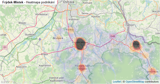 Frýdek-Místek - mapa podnikání