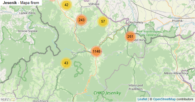 Jeseník - mapa firem