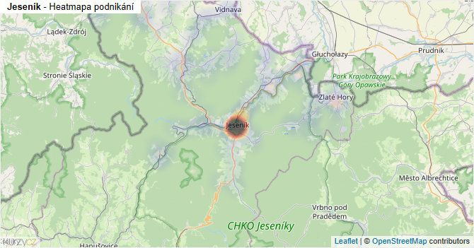 Jeseník - mapa podnikání