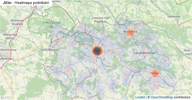 Jičín - mapa podnikání