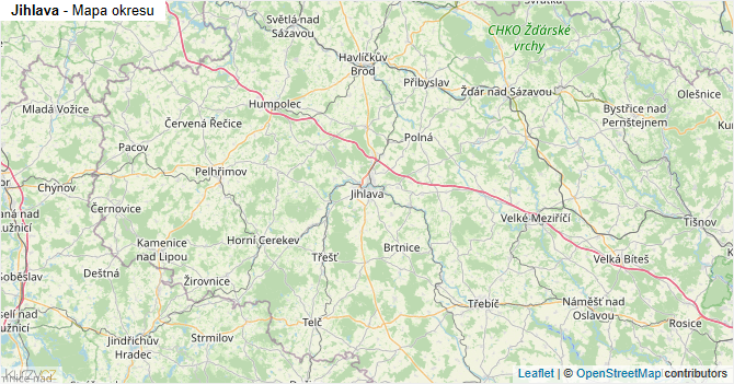 Jihlava - mapa okresu