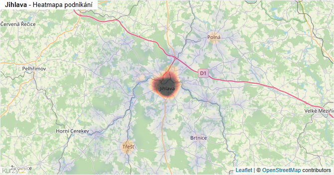 Jihlava - mapa podnikání