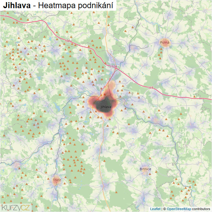 Mapa Jihlava - Firmy v okrese.