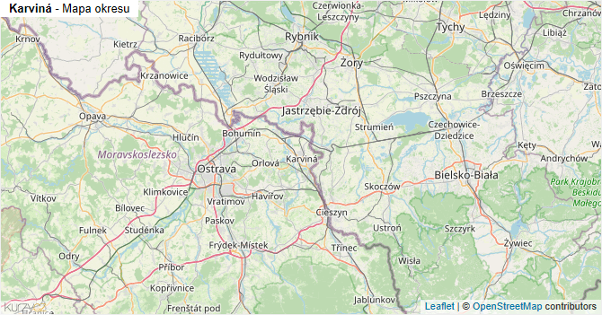 Karviná - mapa okresu