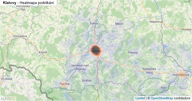 Klatovy - mapa podnikání