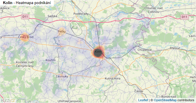 Kolín - mapa podnikání