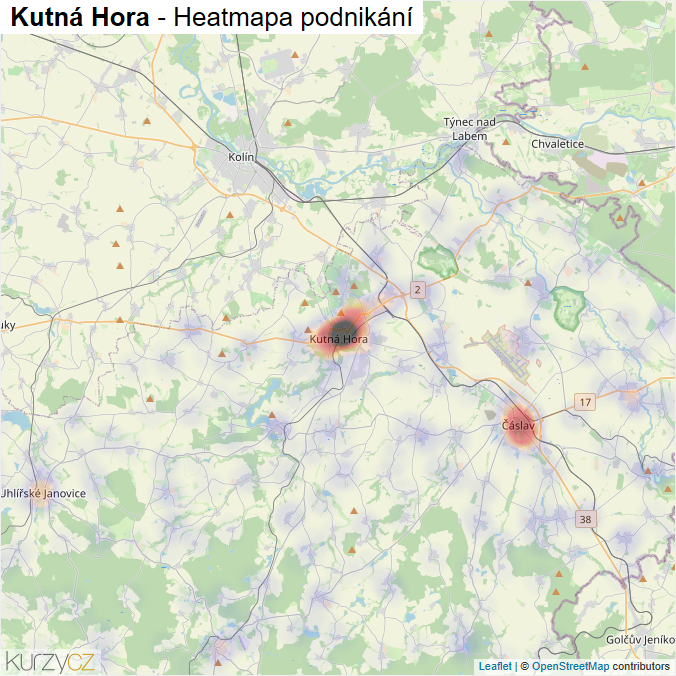 Mapa Kutná Hora - Firmy v okrese.