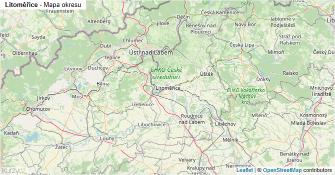 Litoměřice - mapa okresu