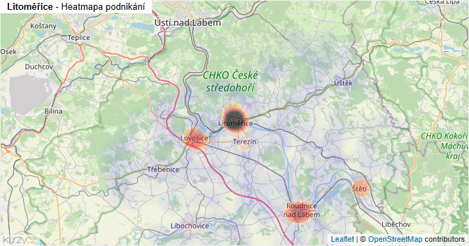 Litoměřice - mapa podnikání