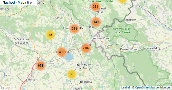 Náchod - mapa firem